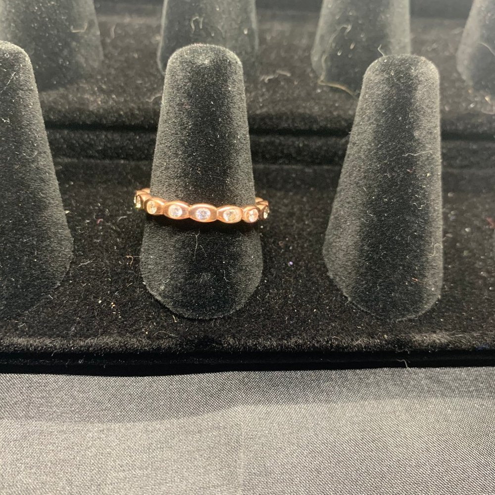 Melinda Maria Small Rose Gold Ovals with Crystals